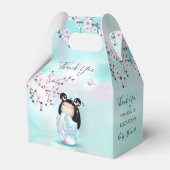 こけし人形さくらんぼ花 |女の子の赤ちゃんシャワー フェイバーボックス (裏面サイド)