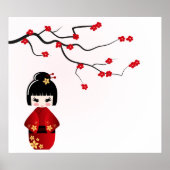 こけし人形の下桜のポスター ポスター (正面)