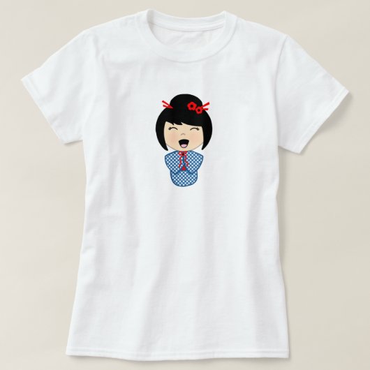 こけし人形の女性用Tシャツ Tシャツ (デザイン正面)