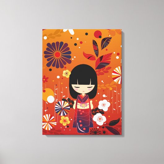こけし人形の森 キャンバスプリント (正面)