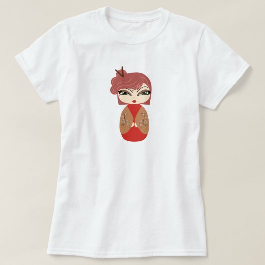 こけし人形のTシャツ Tシャツ (デザイン正面)