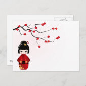 こけし人形アンダー桜店 ポストカード (正面/裏面)