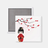 こけし人形アンダー桜店 マグネット (正面/裏面)
