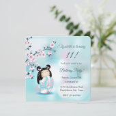 こけし人形ターコイズガールズ誕生日 招待状 (スタンド正面)