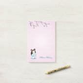 こけし人形ターコイズピンク・モノグラムポストイットノート ポストイット (デスク上)