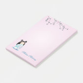 こけし人形ターコイズピンク・モノグラムポストイットノート ポストイット (アングル)