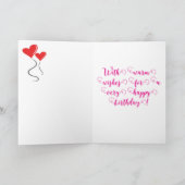 こけし人形ハッピーバースデーカード カード (内部)