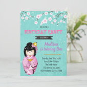 こけし人形パーティーテーマ招待 招待状 (スタンド正面)