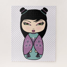 こけし人形パープルパズル ジグソーパズル