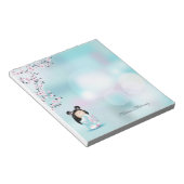 こけし人形ピンクターコイズモノグラム ノートパッド (アングル)