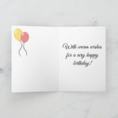 こけし人形ピンクハッピーバースデーカード サンキューカード (内部)