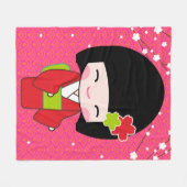 こけし人形フリーススローブランケット フリースブランケット (正面(横))