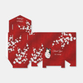 こけし人形ホワイトレッド誕生日ありがとう フェイバーボックス (折り畳みなし)