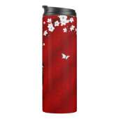 こけし人形赤白黒さくらんぼ花 タンブラー (回転右)