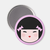 こけし人形顔磁石 マグネット (正面/裏面)