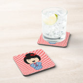 こけし人形1コースター（コルクバック付） - 6セット コースター (右側)