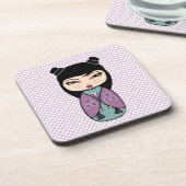 こけし人形3コースター（コルクバック付） 6セット コースター (左側)