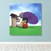 こけし人形 キャンバスプリント (インサイチュ (ウッドフロア))