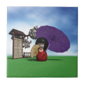 こけし人形 タイル (正面)