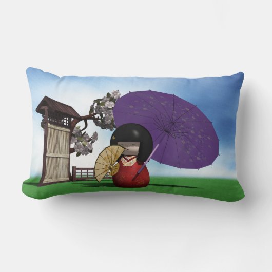 こけし人形 ランバークッション (正面)