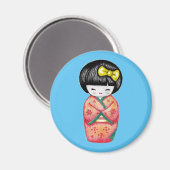 こけし人形 – 着物芸者の女の子  マグネット (正面/裏面)