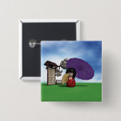 こけし人形 缶バッジ (正面&裏面)