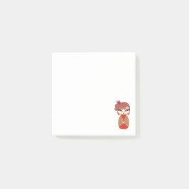 こけし人形 赤 7.6cm x 7.6cm Post-it® ノート ポストイット