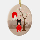 こけし日本の人形 セラミックオーナメント (右)