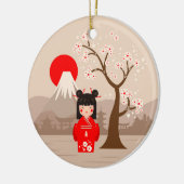 こけし日本の人形 セラミックオーナメント (左)