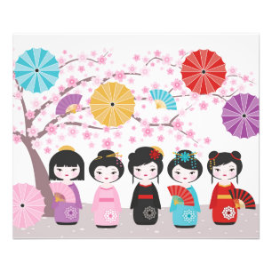 こけし日本の人形 フォトプリント           