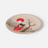 こけし日本の人形 ペーパープレート (アングル)