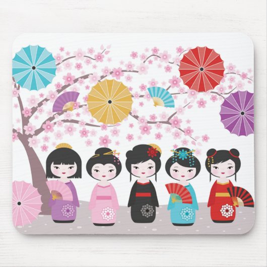 こけし日本の人形 マウスパッド (正面)