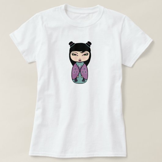 こけし日本の人形Tシャツ Tシャツ (デザイン正面)