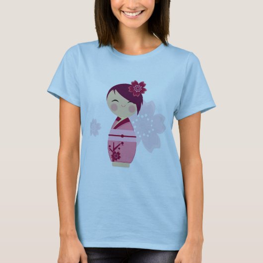 こけし桜リンガーティー Tシャツ (正面)
