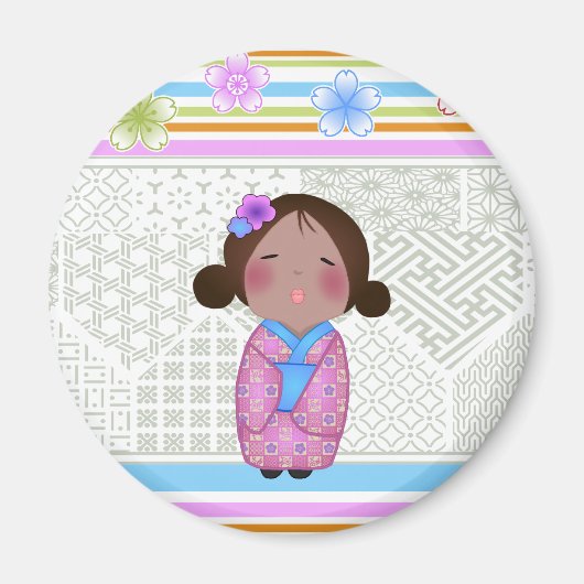 こけし桜 マグネット (正面)