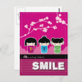こけし「スマイル」はがき ポストカード (正面/裏面)