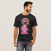 こけし 猫 和風 Tシャツ (正面フル)
