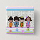 こけし 缶バッジ (正面)