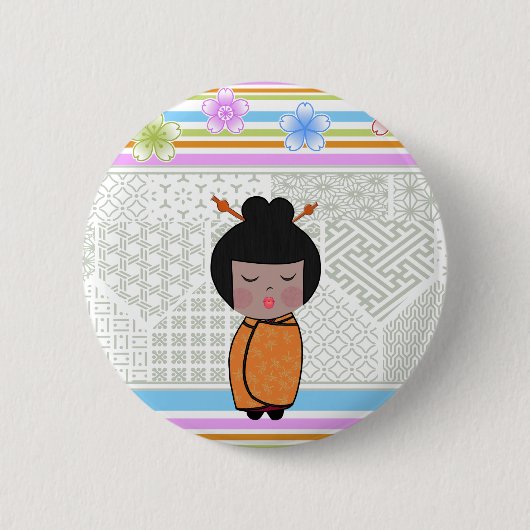 こけし 缶バッジ (正面)