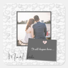 ここからすべてが始まった コロラド州 フォトハート スクエアシール