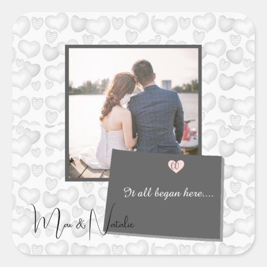 ここからすべてが始まった コロラド フォト ハート スクエアシール (正面)