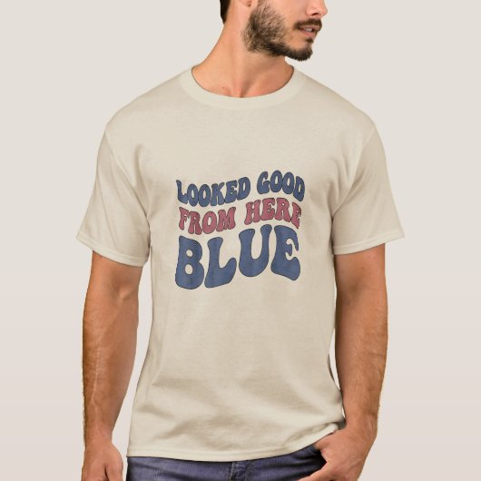 ここからは完璧ブルーおもしろソフトボールママ Tシャツ (正面)