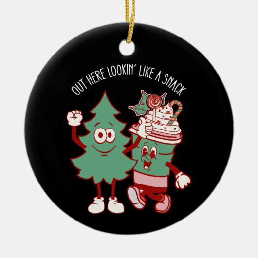 ここからスナックのクリスマスツリーケーキのように見える セラミックオーナメント (正面)