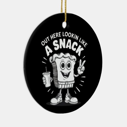 ここからスナックのクリスマスツリーケーキのように見える セラミックオーナメント (右)