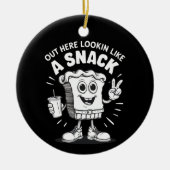 ここからスナックのクリスマスツリーケーキのように見える セラミックオーナメント (正面)