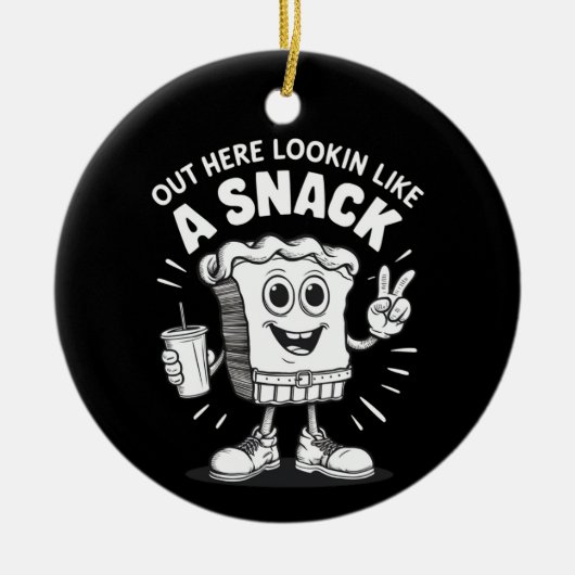 ここからスナックのクリスマスツリーケーキのように見える セラミックオーナメント (正面)