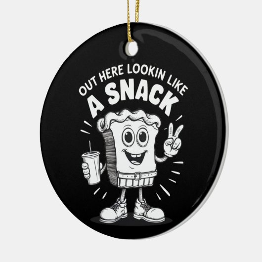 ここからスナックのクリスマスツリーケーキのように見える セラミックオーナメント (左)