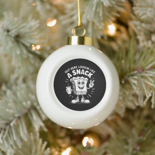 ここからスナックのクリスマスツリーケーキのように見える セラミックボールオーナメント (ツリー)