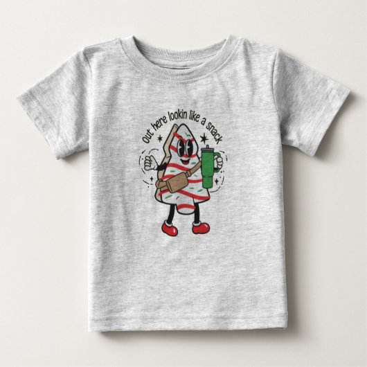 ここからスナックのクリスマスツリーケーキのように見える ベビーTシャツ (正面)