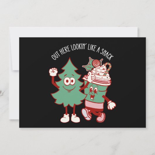 ここからスナックのクリスマスツリーケーキのように見える 招待状 (正面)